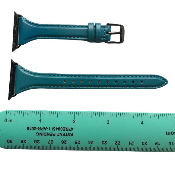 NEW Turquoise SLIM Leather Band Apple Watch 38/40/41mm M + Bumper - Picture 4 of 7